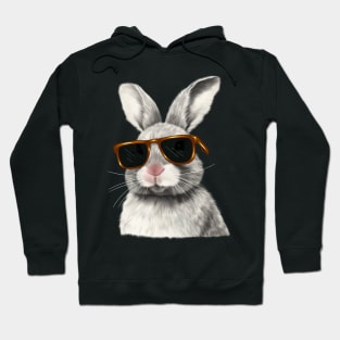 Cute Rabbit wearing Sun Glasses, Love Bunnies Hoodie